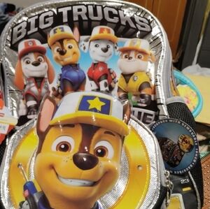 Paw Patrol Big Trucks Kids Backpack W/ Lunchbox